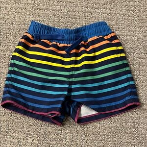 Primary Blue Multi Rainbow Stripe Swim Shorts 6-12M